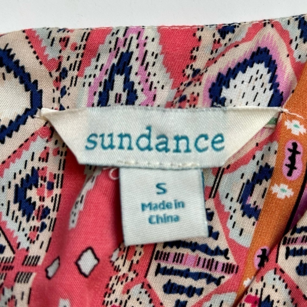 Sundance Wild Provence Mixed Print Keyhole Kimono Peasant Dress V-Neck Size S - Picture 8 of 10